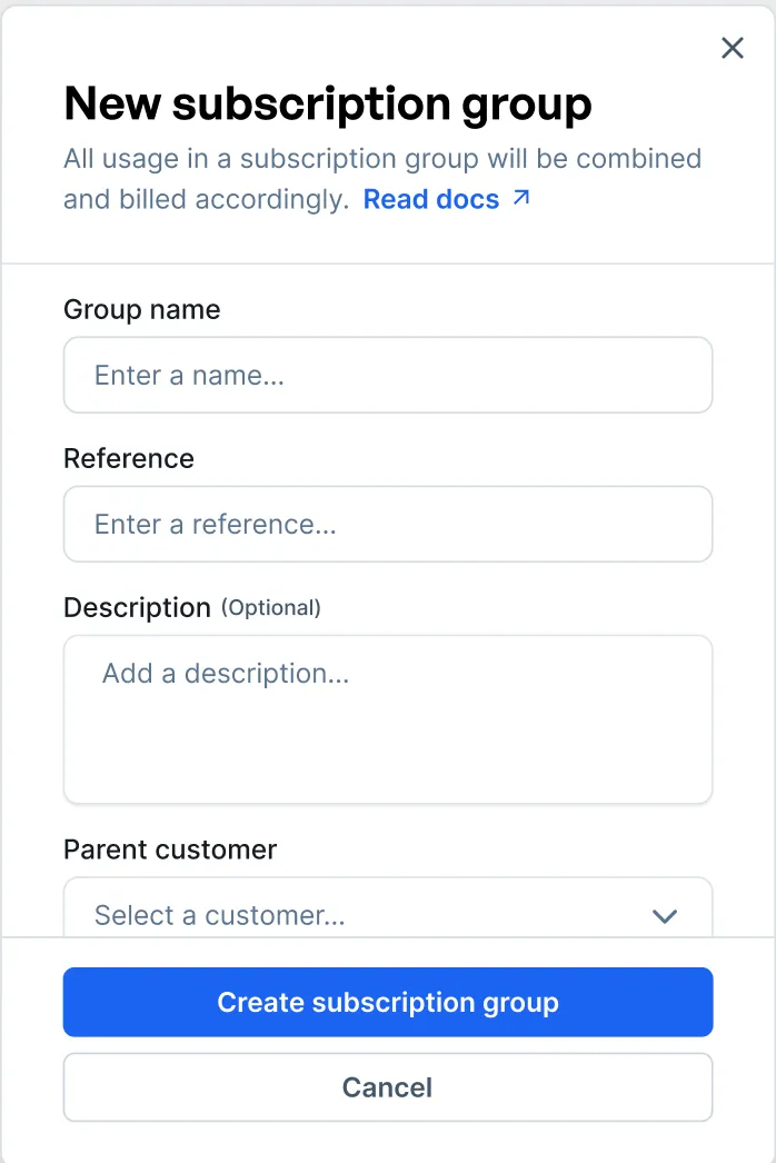 Create a new subscription group