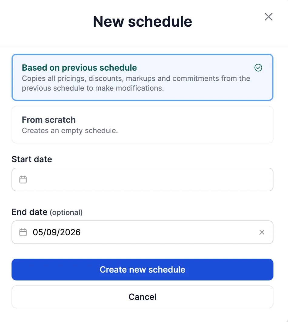 Copying overrides onto a new schedule